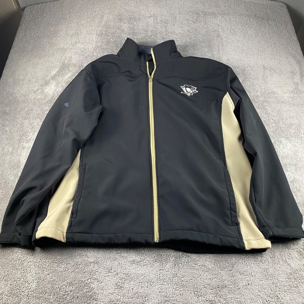 Pittsburgh Penguins NHL Licensed Sport Soft Shell Jacket Mens XL Black